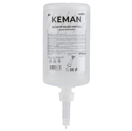 Мыло жид. нейтрал. пенящ.KEMAN, картридж 1000мл (S1) (6)