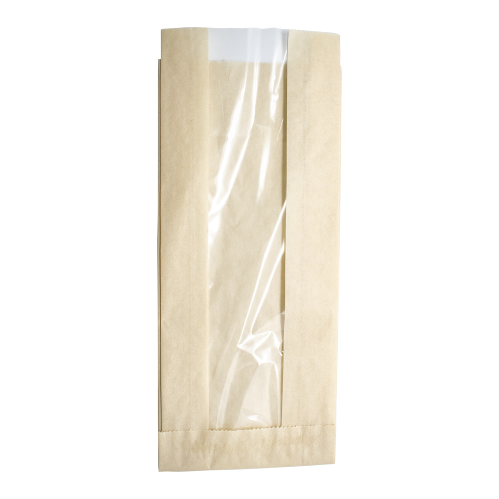 Пакет бумажный с ОКНОМ 250*100*50х30*20КРАФТ (2000)